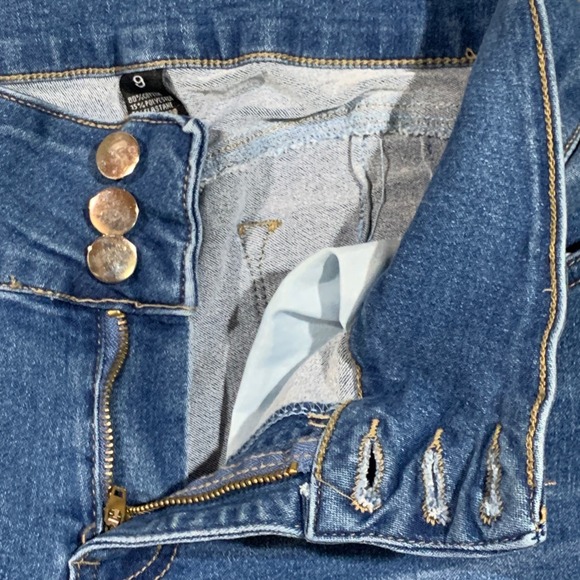 Fashion‎ Nova Women's Blue High Rise Button Fly Skinny Jeans Size 9 - Picture 3 of 7